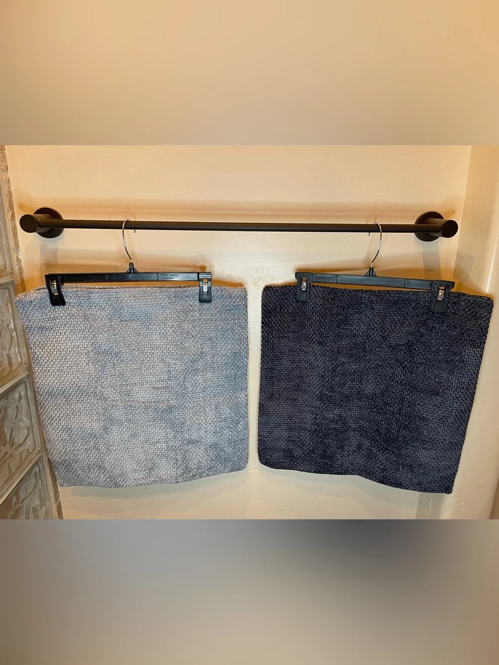New set of 2 - 18 x 18 pillow covers. 1 light blue + 1 dark blue. Soft corduroy